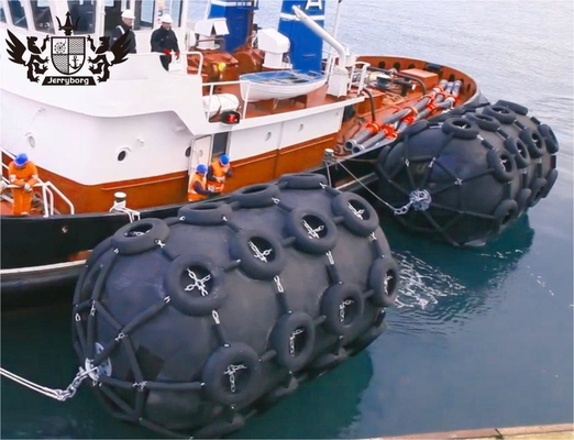 Máy bảo hộ Nhật Bản Yokohama Loại nổi Máy bảo vệ cao su khí nén biển với chuỗi và lốp xe